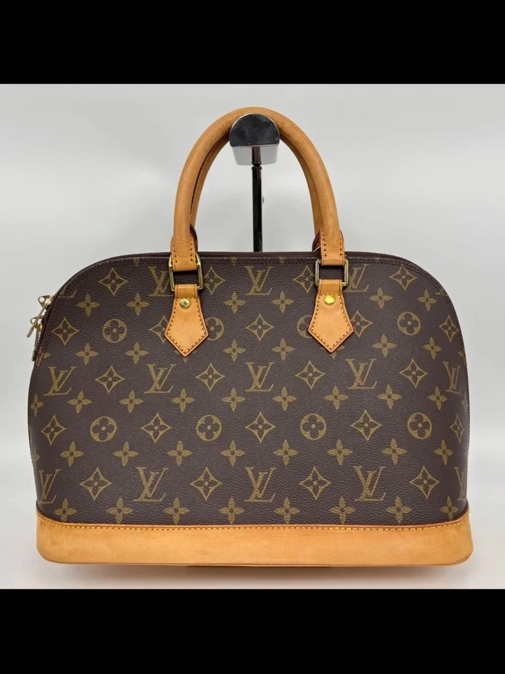 Louis Vuitton Monogram Alma Handbag - Brown with Tan Trim